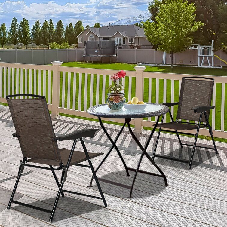 Set of 4 outdoor store folding sling chairs